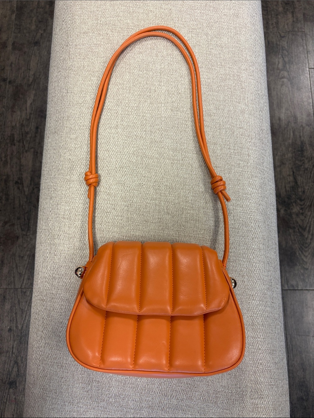 Chinese Laundry Orange Quilted Crossbody Shoulder Bag